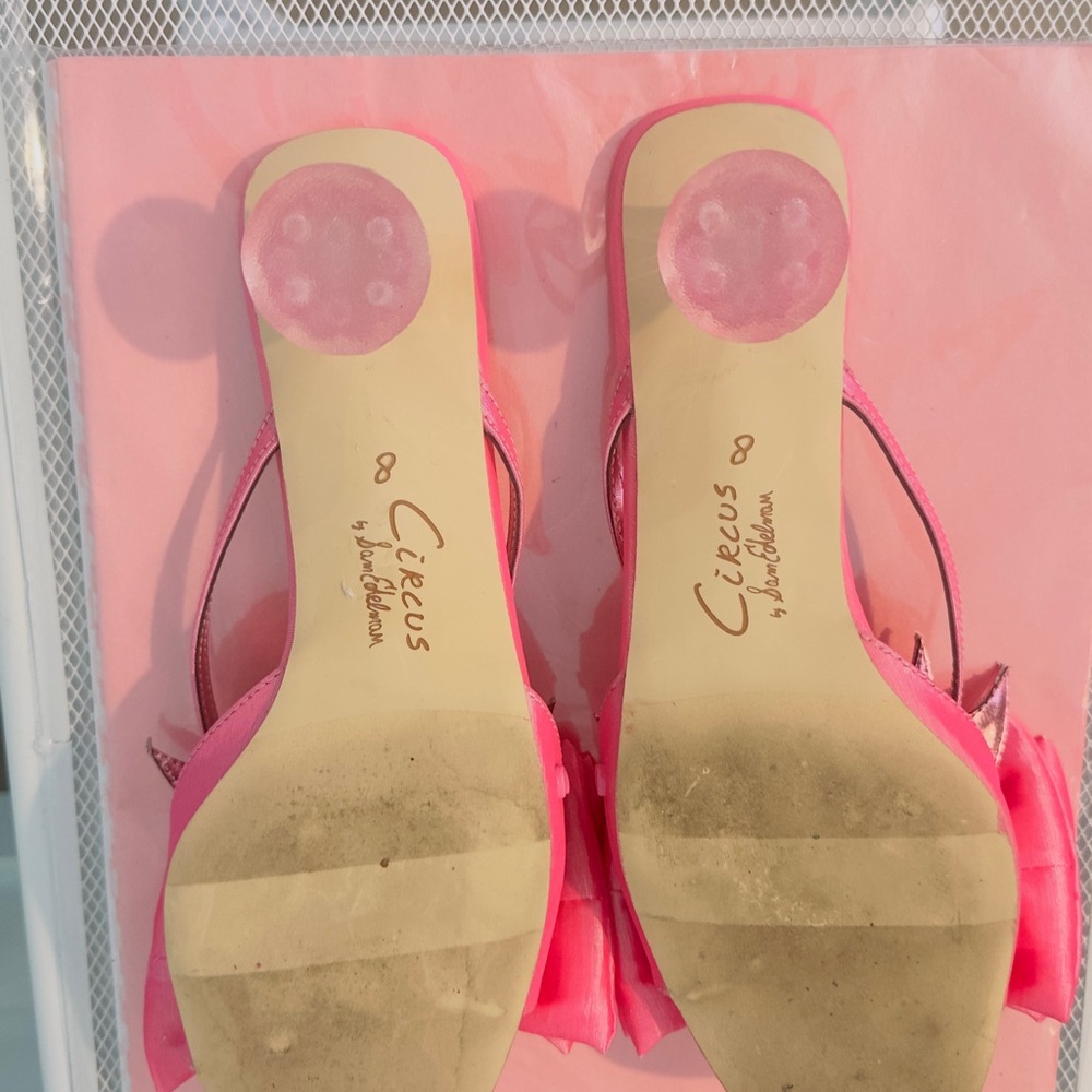 Circus by Sam Edelman Hot Pink Bow Slide Heels - Picture 5 of 7